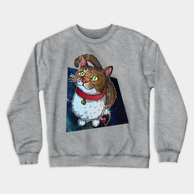 Grunge Cat Haru Crewneck Sweatshirt by BrokenGrin